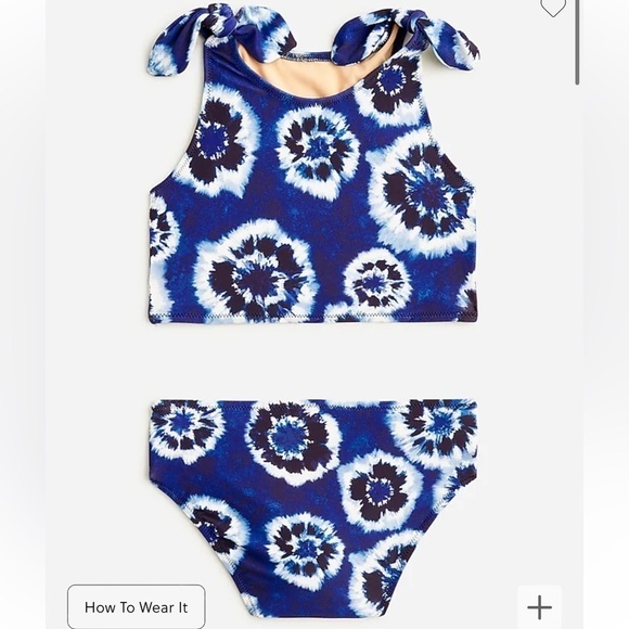 J crew Girls' swim bottoms with UPF 50+ navy tie dye - Picture 1 of 5